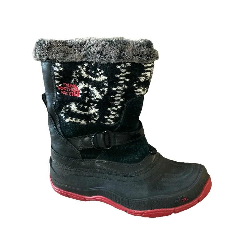 THE NORTH FACE Shellista‎ Pull-On Boots Sz 6.5 Black Pink Snowboot Outdoor $135